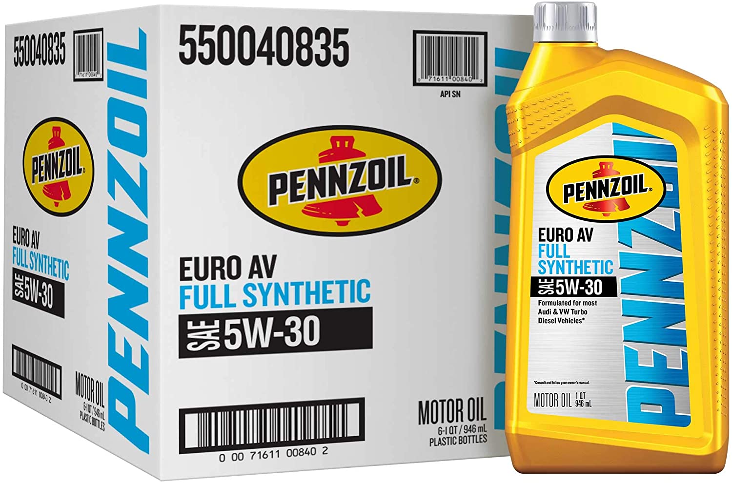 Pennzoil Euro AV SAE 5W30 Full Synthetic Motor Oil