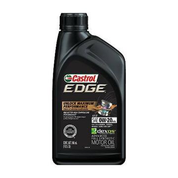 Castrol 06011 Edge 0W-20 Advanced Full Synthetic Motor Oil Quart Bottles