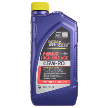 Royal Purple 67511 HMX High Mileage Synthetic Motor Oil SAE 5W-20 Quarts