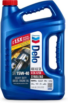 Chevron Delo 400 XLE SAE Synblend Synthetic Blend Oil 15W40, 1 Gallon