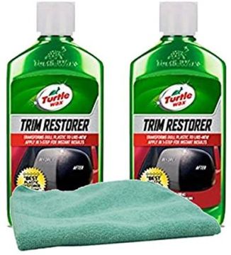 Turtle Wax Trim Restorer (10 oz) Bundle with Microfiber Cloth (3 Items)
