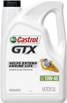 Castrol GTX 10W-40 Synthetic Blend Motor Oil 5 Quart Jug