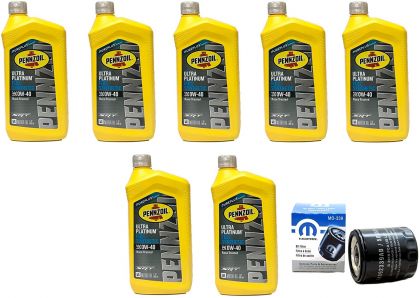 Pennzoil Synthetic Ultra Platinum 0W-40 Motor Oil (7 Quarts) & Filter (339) Mopar Oil Change Kit