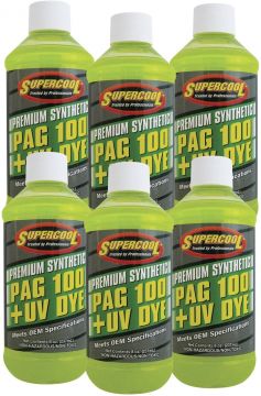 TSI Supercool 100 PAG Viscosity Oil Plus U/V Dye 8oz Bottle (6 Pack)
