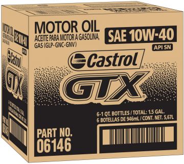 Castrol GTX 10W-40 Synthetic Blend Motor Oil Quarts Bottles