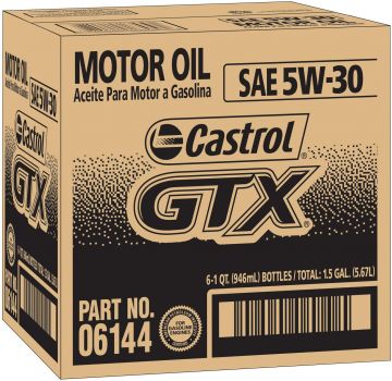 Castrol GTX 5W-30 Synthetic Blend Motor Oil Quart Bottles