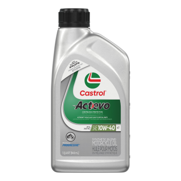 Castrol ACTEVO 15D7D2 Syn Blend Motor Oil Motorcycle 4T 10W-40 - Quarts