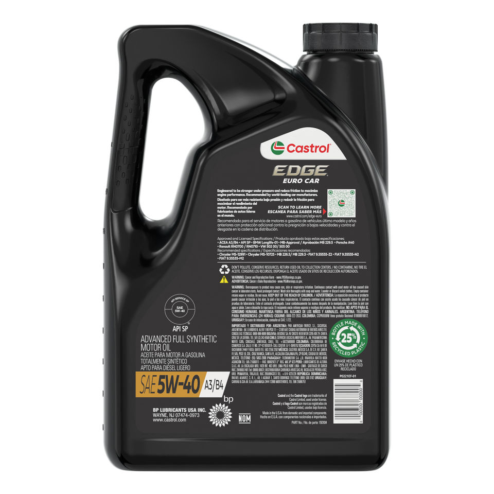 okpetroleum.com: Castrol EDGE 15D934 Euro Car Motor Oil A3/B4 5W