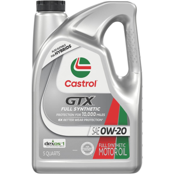 Castrol GTX 15E725 Full Synthetic Motor Oil 0W-20 - 5 Quart Jug