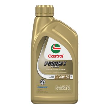Castrol 15D28D POWER1 V-Twin 4T Motorcycle Oil 20W-50 - Quarts