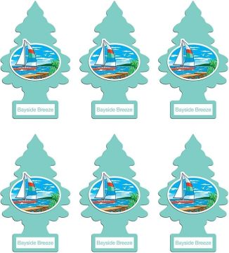 Little Trees Car Air Freshner Bayside Breeze - 6 Pack