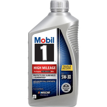 Mobil 1 103767 High Mileage Full Syn Motor Oil 5W-30 - Case (6 Quarts)
