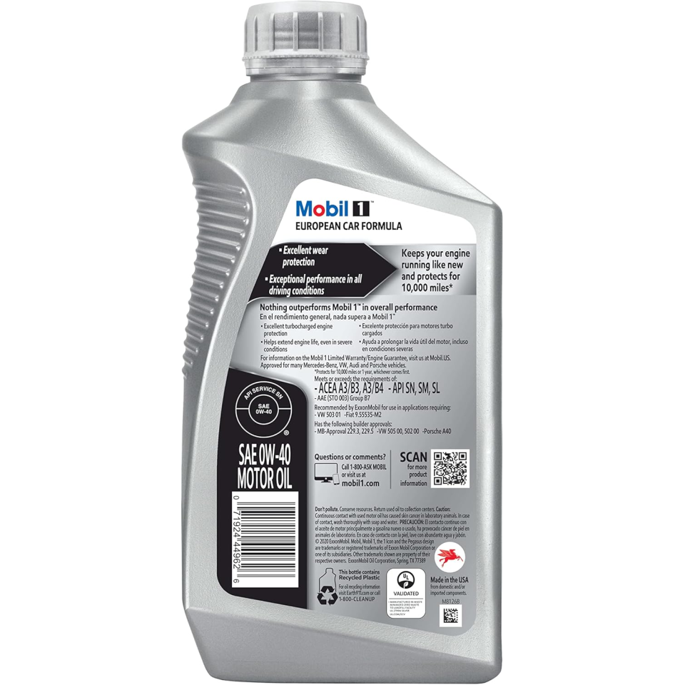 okpetroleum.com: Mobil 1 European Car Formula 0w-40 Motor Oil