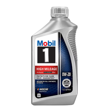 Mobil 1 122535 High Mileage Full Syn Motor Oil 0W-20 - Case (6 Quarts)
