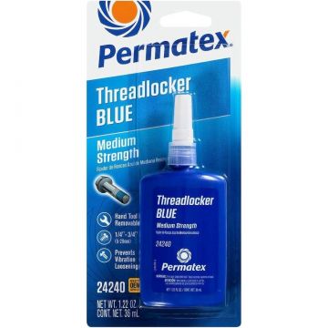 Permatex 24240 Medium Strength Threadlocker Blue, 36 ml, Automotive Threadlocker