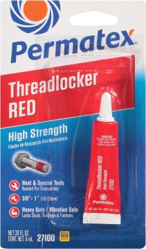 Permatex 27100 High Strength Threadlocker Red, 6 ml