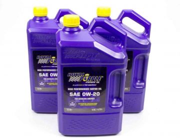 Royal Purple 53020 High Performance Premium Synthetic Motor Oil 0W-20 3x5 Quarts