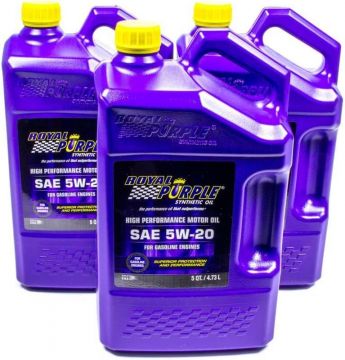 Royal Purple 53520 High Performance Premium Synthetic Motor Oil 5W-20 3x5 Quarts