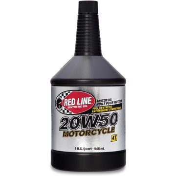 Red Line 42504 Full Synthetic Motorcycle Oil 20W-50 (Quart)
