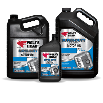 Wolf's Head 836-91045-34 Super-Duty Semi Syn Motor Oil 5W-20 - 5 Quart