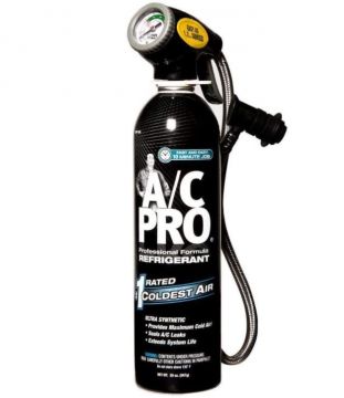 Interdynamics AC Pro Car R134A Refrigerant AC Recharge with Hose and Gauge 20oz Bottle
