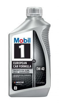 Mobil 1 European Car Formula 0w-40 Motor Oil Quart Bottle