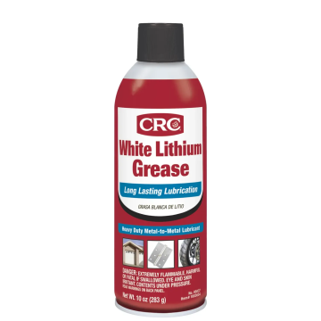 CRC 05037 White Lithium Grease Long Lasting Lubricant - 10 oz Can