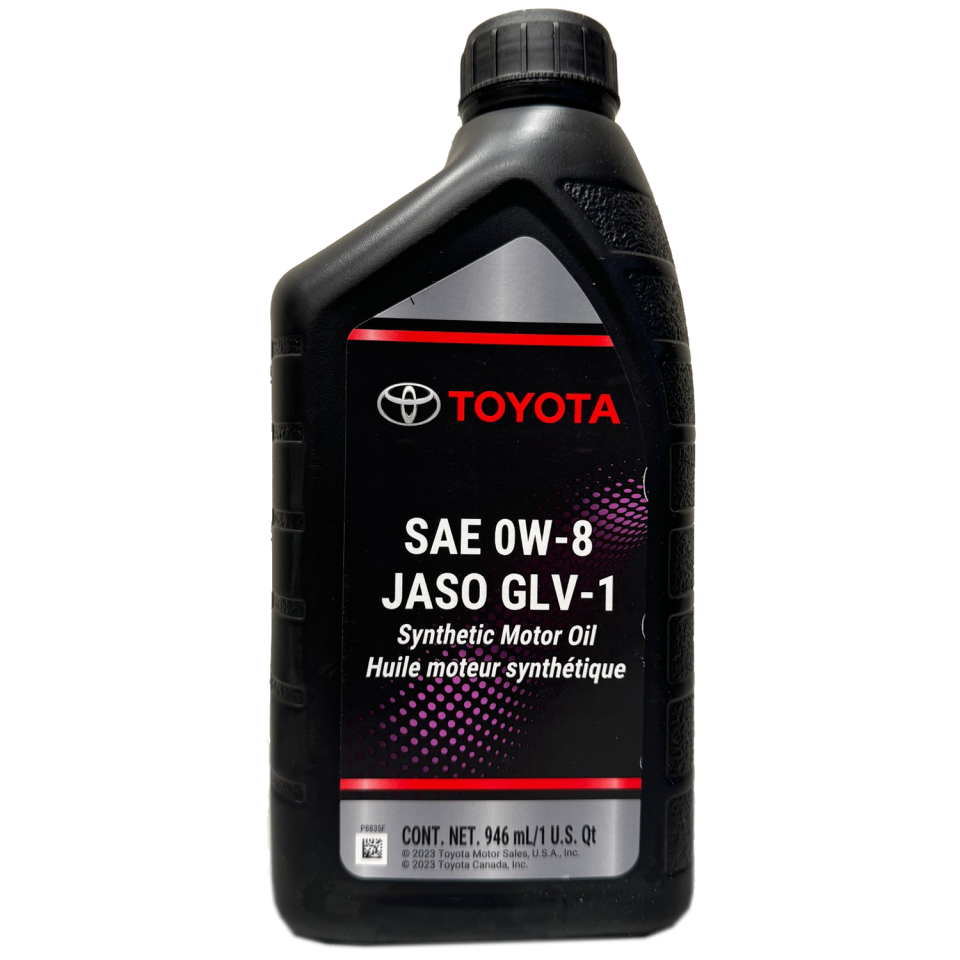okpetroleum.com: Toyota Synthetic Motor Oil SAE 0W-8 JASO GLV-1- 6