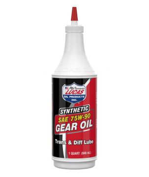 Lucas Oil 10047 Synthetic SAE 75W-90 Gear Oil Quart - 12 Pack