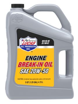 Lucas Oil 10636 Engine Break-In Oil SAE 20W-50 5 Quart Jug - 3 Pack