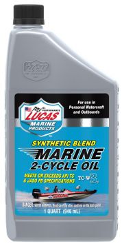 Lucas Oil 10860 Synthetic Blend 2-Cycle Marine Oil Quart - 6 Pack