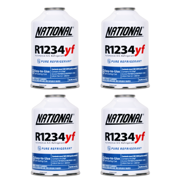National R1234yf Automotive A/C Recharge Pure Refrigerant  - 8oz Can - 4 Pack