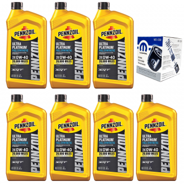 Pennzoil Synthetic Ultra Platinum 0W-40 Motor Oil (7 Quarts) & Filter (339) Mopar Oil Change Kit