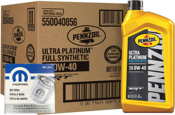 Pennzoil Ultra Platinum Full Synthetic 0W-40 Oil -7 Quarts - with 5038041-AA Mopar Oil Filter