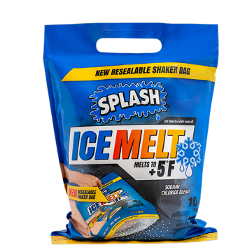 SPLASH 137100 Ice Melt De-Icer Sodium Chloride Blend 10 lbs Resealable Bag